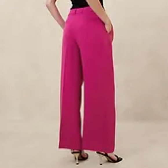Banana Republic Vibrant Pink Wide Leg Pants - Picture 1 of 15